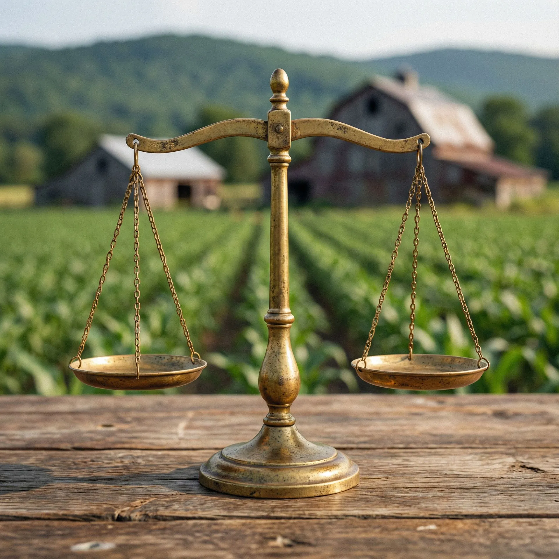 Balança da justiça no campo